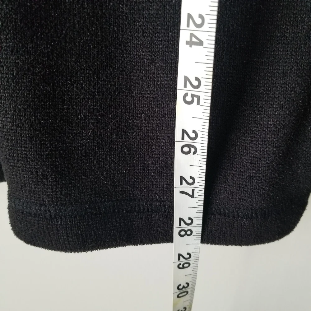North Face Black 1/4 Zip Fleece Pullover Zip Chest Pocket Size L